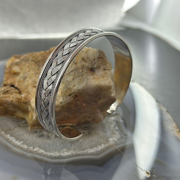Sterling Silver Flexible & Adjustable Braided Fashion Bracelet For Women #1 main image 7
